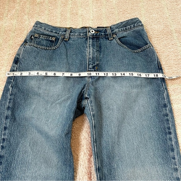Vintage Y2K Express Extreme Flare Denim Jeans Mid Wash Size 9/10R 90's - Picture 8 of 13